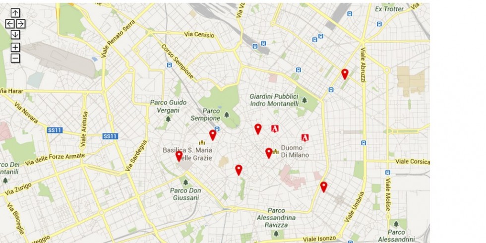 "Milan Best Shops to buy ARTEMIDE_ARTEMIDE Milan Shops_MAP"