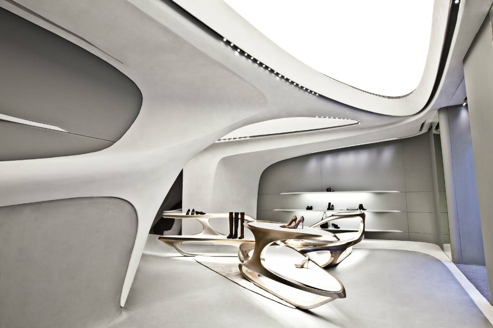 "The perfect merger between architecture and luxury Zaha Hadid flagship store in Milan"