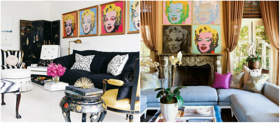 "How would be a Milan apartment inspired in Andy Warhol Pop art -Marilyn Monroe posters"