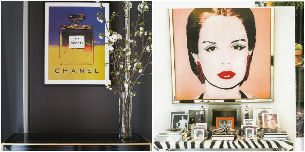 "How would be a Milan apartment inspired in Andy Warhol Pop art-Chanel posters"