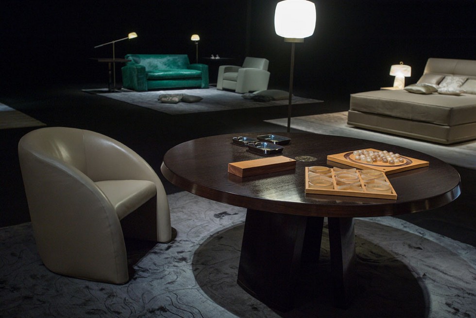 Pieces from Armani’s Casa collection on display at Salone del Mobile.