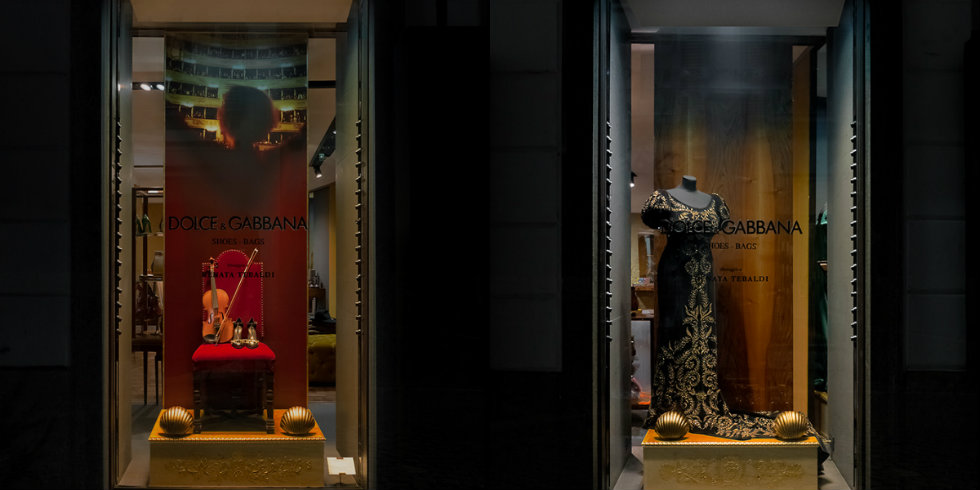Famous fashion designers Dolce Gabbana Milan shop windows-Renata Tebaldi_2