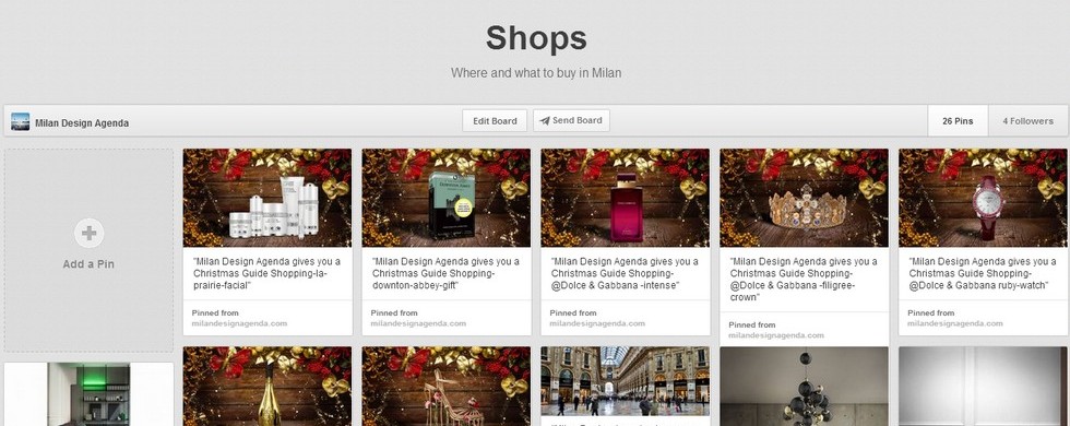 "Milan Design Agenda, The Best of Shops 2013-Pinterest Board"