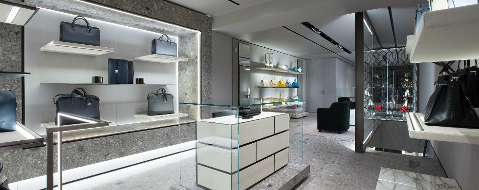 "Milan Fashion brands rising at New York Valextra at Madison Avenue"