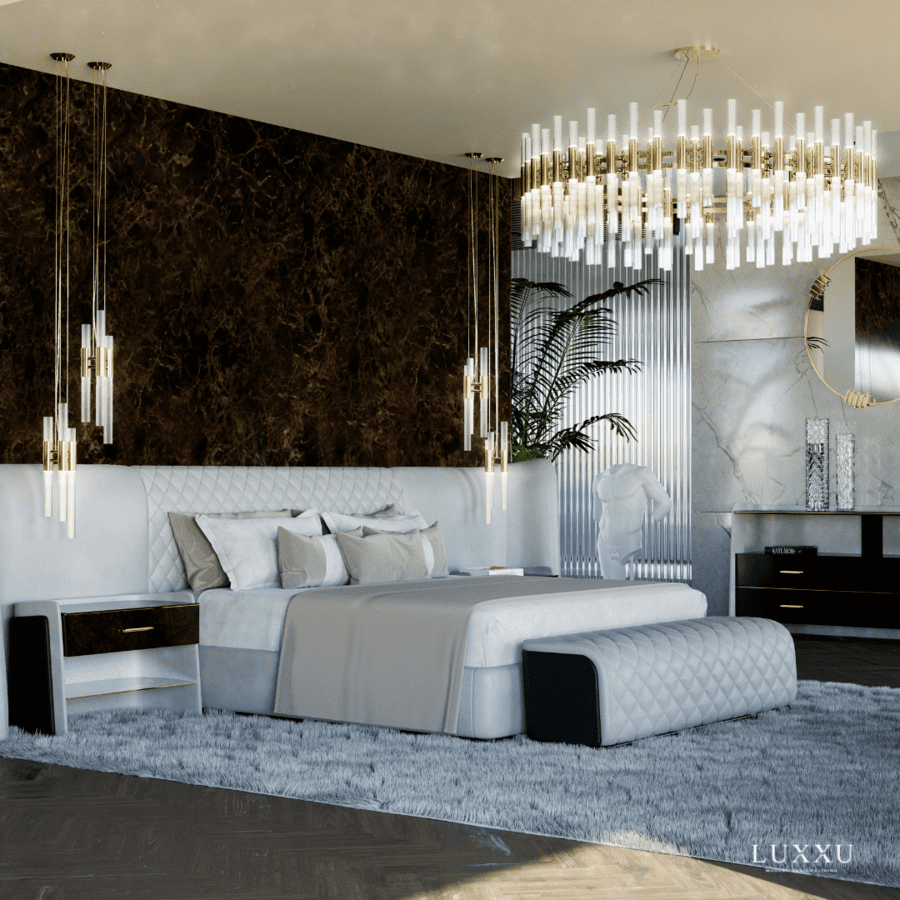 luxury neutral toned bedroom