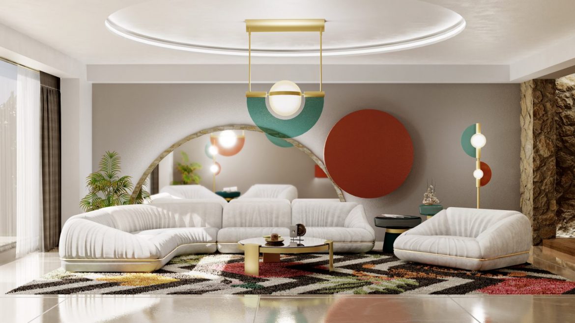 light toned eclectic living room