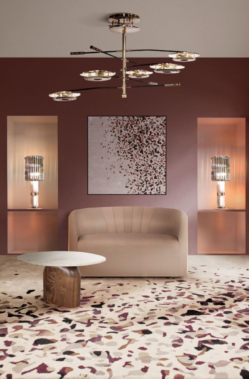 modern living room in beige tones