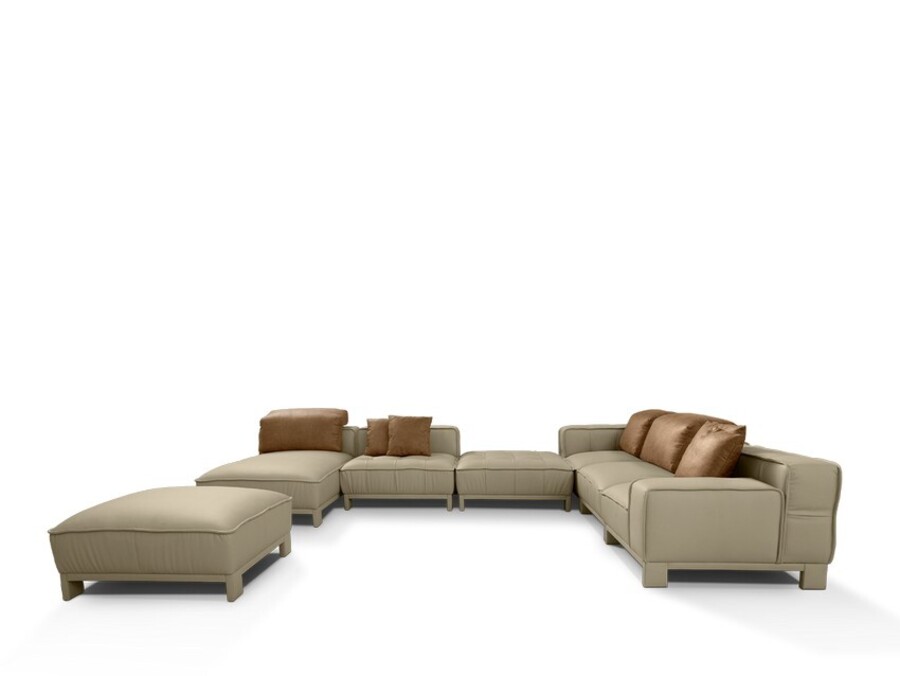 large beige modular sofa