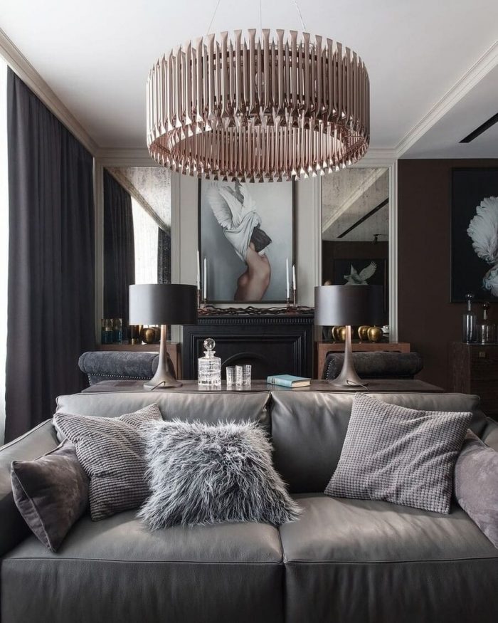 If you want to capture the attention of your guests, then the Matheny Round Suspension by DelightFull is the mid-century piece you are looking for! See how it fits perfectly in this beautiful living room idea.