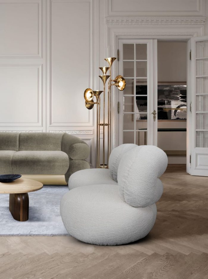 Inspired by the shapes of Italian architecture, the Fitzgerald Modular Sofa by Essential Home combined with the Botti Floor Lamp by DelightFull is the perfect example that art and interior design come together whenever we're able to see it!