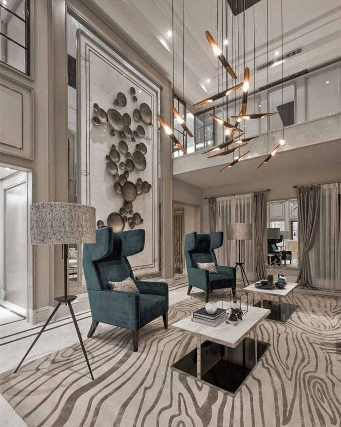 Living room idea featuring beautiful and modern suspension lamps! The Coltrane Pendant Lamp is one of DelightFull top best sellers. With a minimalist and industrial feeling to it, it is not, however, hard to understand where the mid-century inspiration lies. Coltrane is a simple suspended ceiling light, which is handmade in steel.